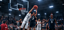 Basketball instant replay on the arena screen